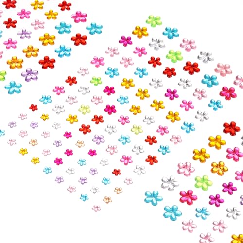 QUARKZMAN 505 Stück Edelstein-Aufkleber für Basteln, 5 Blatt Selbstklebende Edelstein-Bling-Blumen-Strass-Aufkleber, Kristall-Bastel-Schmuck-Aufkleber für Partydekorationen, Mehrfarbig QUARKZMAN 505 Stück Edelstein-Aufkleber für Basteln, 5 Blatt Selbstklebende Edelstein-Bling-Blumen-Strass-Aufkleber, Kristall-Bastel-Schmuck-Aufkleber für Partydekorationen, Mehrfarbig von QUARKZMAN