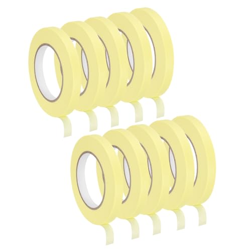 QUARKZMAN 50m x 13mm Krepppapier Klebeband Hellgelb, 10 Rollen Universal Maler Kreppband Selbstklebend Malerkrepp Abklebeband für Malerarbeiten Dekoration zum Streichen Lackieren Renovieren QUARKZMAN 50m x 13mm Krepppapier Klebeband Hellgelb, 10 Rollen Universal Maler Kreppband Selbstklebend Malerkrepp Abklebeband für Malerarbeiten Dekoration zum Streichen Lackieren Renovieren von QUARKZMAN