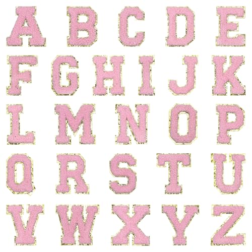 QUARKZMAN 52 Stück Chenille-Buchstaben-Patches, A-Z Alphabet Selbstklebende Chenille-Patches Bestickte Aufnäher-Aufkleber für DIY-Stoffkleidung Schuhe Taschen, Pink QUARKZMAN 52 Stück Chenille-Buchstaben-Patches, A-Z Alphabet Selbstklebende Chenille-Patches Bestickte Aufnäher-Aufkleber für DIY-Stoffkleidung Schuhe Taschen, Pink von QUARKZMAN