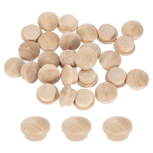 QUARKZMAN 56 Stück Holzknopf-Stecker, 10mm/0,39" Hartholz-Schraubenloch-SteckerHolzkappen Knöpfe Holzstecker für Möbel Holzarbeiten Handwerk Dekor (13mm x 10mm) von QUARKZMAN
