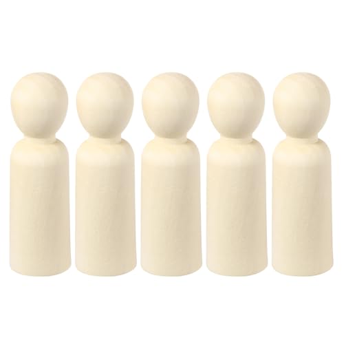 QUARKZMAN 5er Pack Holzstift, 5 Zoll Junge-Form Holzstift Menschen, Unvollendete Holzstift Menschen Körper Figuren für DIY Kunsthandwerk Malerei von QUARKZMAN