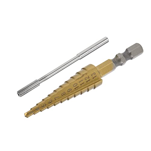 QUARKZMAN 5mm HSS M35 Rund Schaft 6 gerade Nuten Maschinen-Spann-Reibahle Schritt Bohrer Bit 3mm bis 13mm 11 Größen Sechskant-Schaft,2 Stück von QUARKZMAN