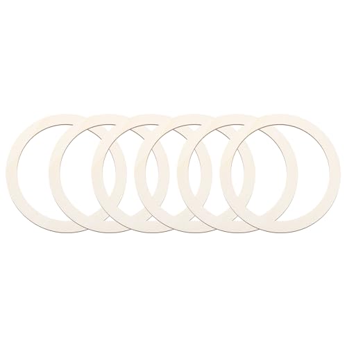QUARKZMAN 6,1 Zoll Unvollendete Holzringe Natürlicher Holzring Kreis Flache Runde Form Ornamente Holzscheiben für Rahmen, DIY Bastelprojekte, Malen, Wohnkultur, 6 Stück von QUARKZMAN