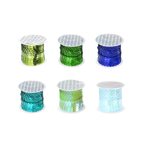 QUARKZMAN 6 Rolle 30 Yards Flache Paillettenband 6mm Laser Pailletten Stoff Paillette Glitzerband für Basteln DIY Paillettenfransen Nähen 6 Farben QUARKZMAN 6 Rolle 30 Yards Flache Paillettenband 6mm Laser Pailletten Stoff Paillette Glitzerband für Basteln DIY Paillettenfransen Nähen 6 Farben von QUARKZMAN