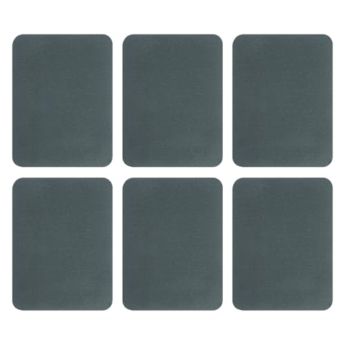 QUARKZMAN 6 Stück Flicken zum Aufbügeln, 125x95mm Ellenbogen Knie Baumwolle Flicken, Rechteck Bügelflicken Aufnäher für Reparatur Patches Kleidung Handwerk Hosen Hemden, Dunkelgrau von QUARKZMAN