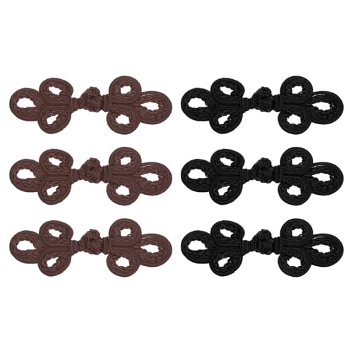 QUARKZMAN 6 Stück Chinesische Knoten Knöpfe Verschluss Dunkelbraun/Schwarz Nähen Knöpfe Verschlüsse für DIY Nähen Mäntel Umhang Pullover Brautkostüm Outfit von QUARKZMAN