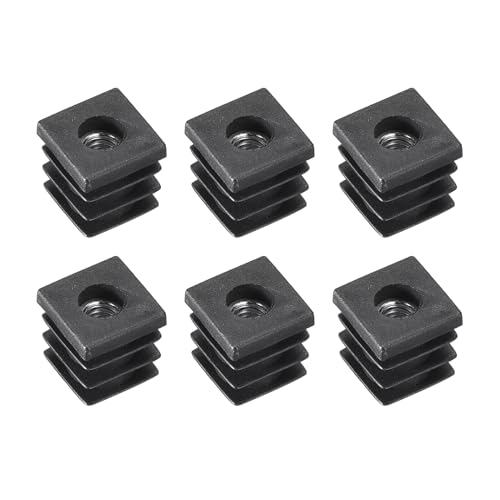 QUARKZMAN 6 Stück Einsätze für Vierkantrohre mit M6 Gewinde, für 0,63" x0,63 OD Vierkantrohr, schwarzer Kunststoffstopfen Rollenstuhl-Endkappen Möbelbein-Stopfen QUARKZMAN 6 Stück Einsätze für Vierkantrohre mit M6 Gewinde, für 0,63" x0,63 OD Vierkantrohr, schwarzer Kunststoffstopfen Rollenstuhl-Endkappen Möbelbein-Stopfen von QUARKZMAN