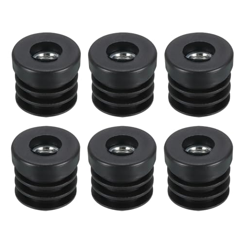QUARKZMAN 6 Stück schwarz Einsätze für Rundrohre mit M8 Gewinde, für 25mm/0,98" Rohraußendurchmesser, Gewindebuchsen Kunststoff, für Rollen-Einsatz, Stuhlbein-Endkappen, Möbelbein-Stopfen QUARKZMAN 6 Stück schwarz Einsätze für Rundrohre mit M8 Gewinde, für 25mm/0,98" Rohraußendurchmesser, Gewindebuchsen Kunststoff, für Rollen-Einsatz, Stuhlbein-Endkappen, Möbelbein-Stopfen von QUARKZMAN