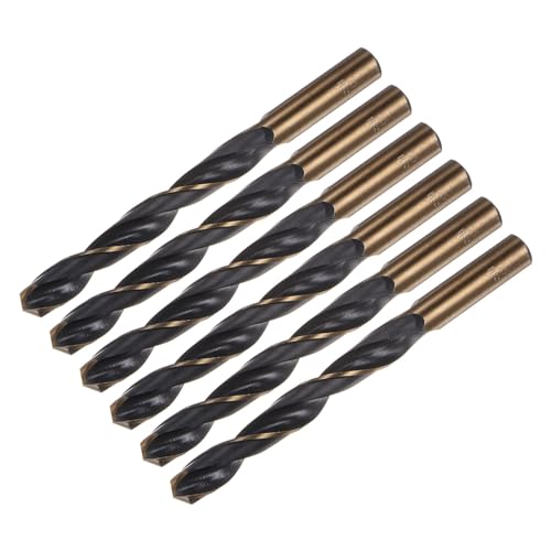 QUARKZMAN 6 Stück Jobber-Bohrer 13mm Schwarznitrid & Goldtitanbeschichtetes 4341 Hochgeschwindigkeitsstahl (HSS) 135 Grad Split Point Spiralbohrer von QUARKZMAN