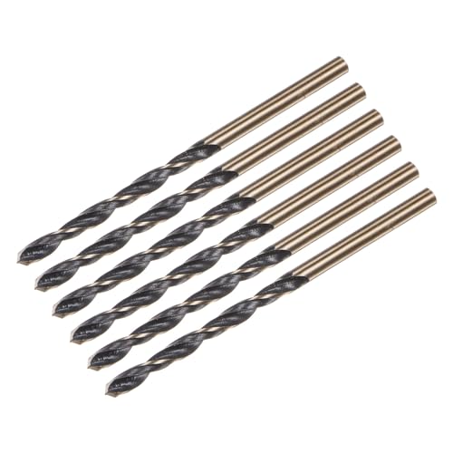 QUARKZMAN 6 Stück Jobber Bohrer 3mm (0,118") Schwarz Nitrid & Gold Titanbeschichtetes M2 Hochgeschwindigkeitsstahl (HSS) Spiralbohrer für Edelstahl Aluminiumlegierung Metall von QUARKZMAN