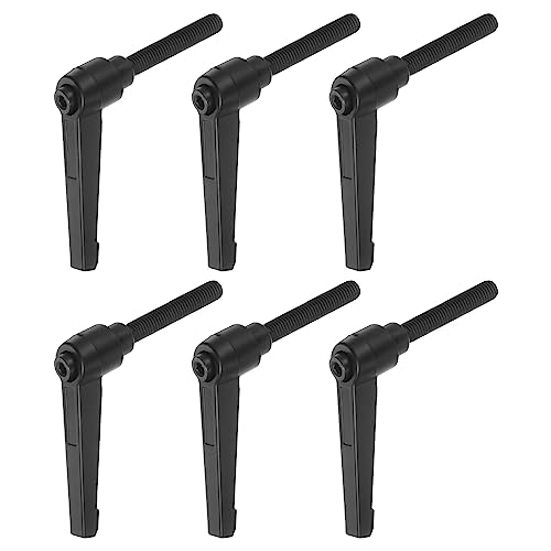 QUARKZMAN 6 Stück Klemmhebel Griff M8 x 50mm Außengewinde Schraube, Aluminiumlegierung Verstellbare Handgriffe Spannhebel für Werkzeugmaschinen Schweißgeräte Druckgeräte, Schwarz von QUARKZMAN