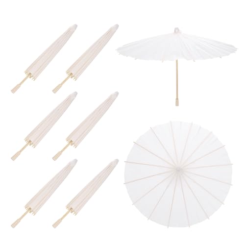 QUARKZMAN 6 Stück Papier-Schirme, 40cm Papier-Parasol-Schirm DIY Ölpapier-Mal-Schirme für Fotografie-Requisiten Handwerk Party Hochzeit Dekoration, Weiß QUARKZMAN 6 Stück Papier-Schirme, 40cm Papier-Parasol-Schirm DIY Ölpapier-Mal-Schirme für Fotografie-Requisiten Handwerk Party Hochzeit Dekoration, Weiß von QUARKZMAN