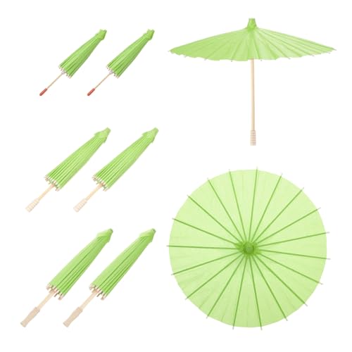 QUARKZMAN 6 Stück Papierregenschirme, 20cm/30cm/40cm Papier-Parasol-Schirm DIY Ölpapiermalerei-Schirme für Fotografie-Requisiten Party Hochzeitsdekoration, Grün von QUARKZMAN