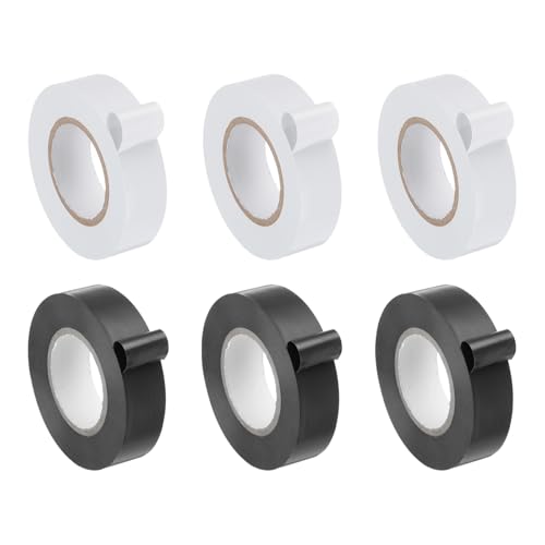 QUARKZMAN 6 Stück Selbstverschweißendes Isolierband Schwarz/Weiß Hitzebeständiges Klebeband 19mm x 20m (B*L) Dichtungsband Wasserdicht PVC Band für Reparieren Bündeln Isolierung von QUARKZMAN