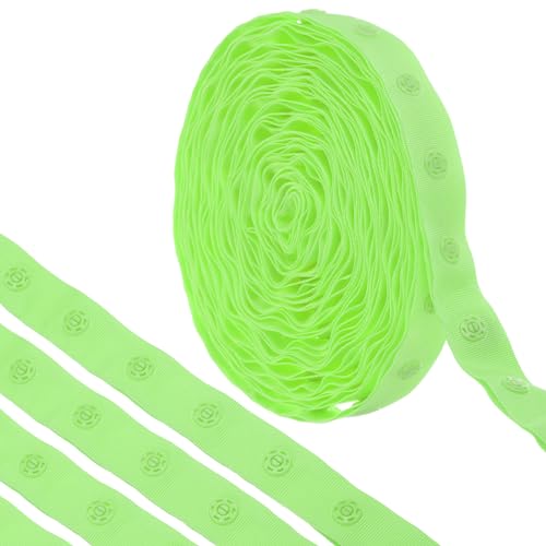 QUARKZMAN 6 Yard Snap Button Tape zum Nähen, Baumwoll-Snap-Button-Borte Schnellverschluss-Schnallenband für Kleidung Stoff DIY Handwerk, Grasgrün von QUARKZMAN