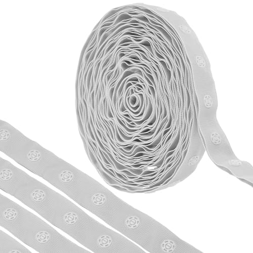 QUARKZMAN 6 Yard Snap Button Tape zum Nähen, Baumwoll-Snap-Button-Borte Schnellverschluss-Schnallenband für Kleidung Stoff DIY Handwerk, Grau QUARKZMAN 6 Yard Snap Button Tape zum Nähen, Baumwoll-Snap-Button-Borte Schnellverschluss-Schnallenband für Kleidung Stoff DIY Handwerk, Grau von QUARKZMAN