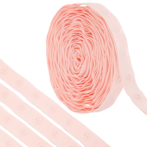 QUARKZMAN 6 Yard Snap Button Tape zum Nähen, Baumwoll-Snap-Button-Borte Schnellverschluss-Schnallenband für Kleidung Stoff DIY Handwerk, Misty Rose von QUARKZMAN
