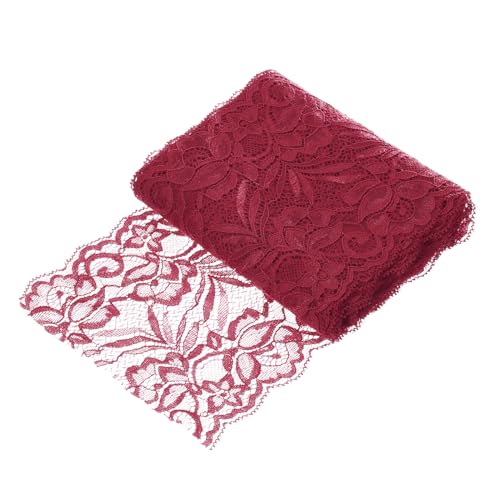 QUARKZMAN 6 Zoll breites 5 Yard Spitzenband mit floralem Muster Weinrot Spitzenborte zum Nähen, Basteln und Geschenkverpackung, Hochzeitsdekoration QUARKZMAN 6 Zoll breites 5 Yard Spitzenband mit floralem Muster Weinrot Spitzenborte zum Nähen, Basteln und Geschenkverpackung, Hochzeitsdekoration von QUARKZMAN