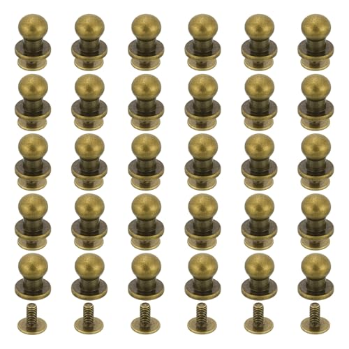 QUARKZMAN 60 Stück 6mm Chicago Schrauben Buchschrauben Set, Rundkopf Knöpfe Lederhandwerk Schraubnieten Pfostenverschluss für DIY Dekoration Handtasche Schuhe Gürtel Reparatur, Bronze QUARKZMAN 60 Stück 6mm Chicago Schrauben Buchschrauben Set, Rundkopf Knöpfe Lederhandwerk Schraubnieten Pfostenverschluss für DIY Dekoration Handtasche Schuhe Gürtel Reparatur, Bronze von QUARKZMAN