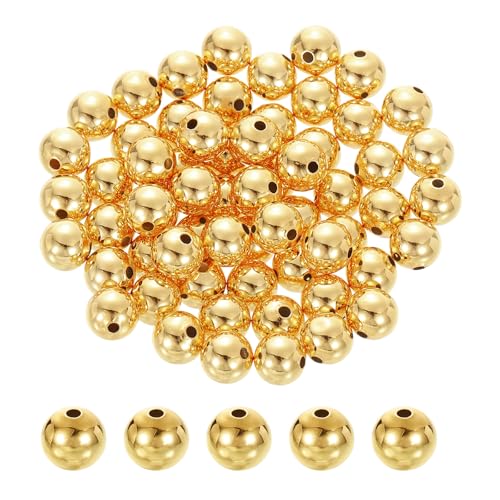 QUARKZMAN 60 Stück 8mm runde gefüllte Abstandshalterperlen, nahtlose glatte Messinglose Perlen für Armbänder Halsketten Ohrringe Handwerk Großhandel, Champagner Gold QUARKZMAN 60 Stück 8mm runde gefüllte Abstandshalterperlen, nahtlose glatte Messinglose Perlen für Armbänder Halsketten Ohrringe Handwerk Großhandel, Champagner Gold von QUARKZMAN