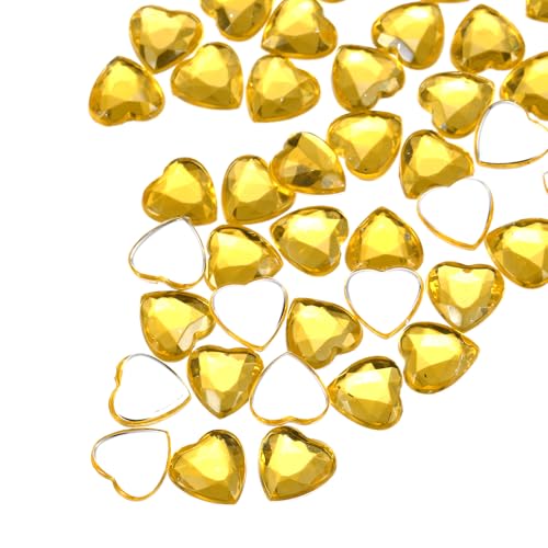 QUARKZMAN 60 Stück Acryl Herz Strass 8mm Flache Rückseite Kunststoff Edelsteine Schmuck Aufkleber für Bastelarbeiten Perlen Gesichtsbemalung Kostümschmuckherstellung, Golden QUARKZMAN 60 Stück Acryl Herz Strass 8mm Flache Rückseite Kunststoff Edelsteine Schmuck Aufkleber für Bastelarbeiten Perlen Gesichtsbemalung Kostümschmuckherstellung, Golden von QUARKZMAN