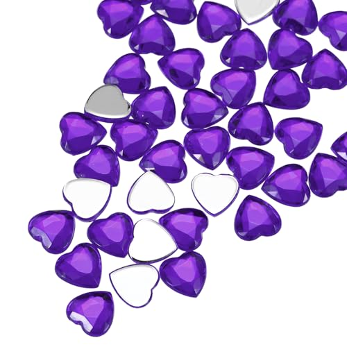 QUARKZMAN 60 Stück Acryl Herz Strass 8mm Flache Rückseite Kunststoff Edelsteine Schmuck Aufkleber für Bastelarbeiten Perlen Gesichtsbemalung Kostümschmuckherstellung, Tiefes Lila QUARKZMAN 60 Stück Acryl Herz Strass 8mm Flache Rückseite Kunststoff Edelsteine Schmuck Aufkleber für Bastelarbeiten Perlen Gesichtsbemalung Kostümschmuckherstellung, Tiefes Lila von QUARKZMAN