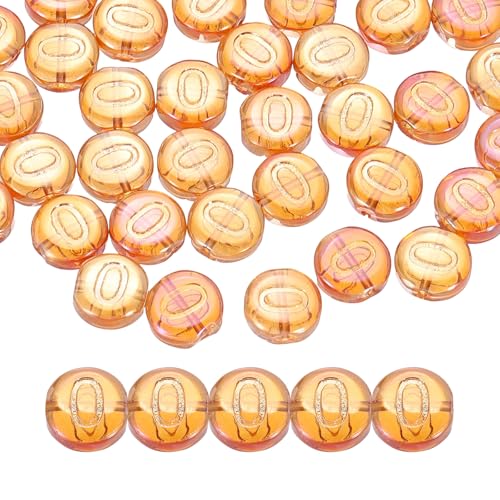 QUARKZMAN 60 Stück Buchstabenperlen für Armbänder, 10mm Runde Buchstaben O Perlen zum Auffädeln Glasperlen für Armbänder Selber Machen Halskette Ohrring Schmuckherstellung, Rot Orange QUARKZMAN 60 Stück Buchstabenperlen für Armbänder, 10mm Runde Buchstaben O Perlen zum Auffädeln Glasperlen für Armbänder Selber Machen Halskette Ohrring Schmuckherstellung, Rot Orange von QUARKZMAN