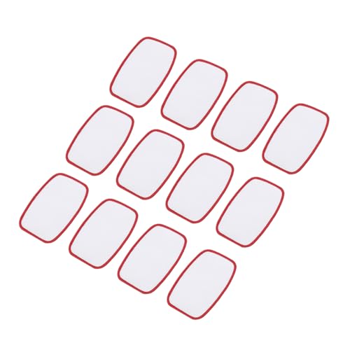 QUARKZMAN 60 Stück Sublimations-Patch Leer, 10x6cm/3,94x2,36 Zoll Stoff Bügel-Leer-Übertragungsreparatur-Patch für DIY-Handwerk Mützen Kleidung, Weiß mit rotem Rand von QUARKZMAN