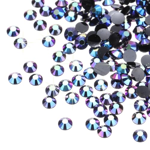 QUARKZMAN 6000 Stück Lila Schwarze Harz Flachrücken Rhinestone SS16 4mm Harz Nicht Hotfix Strasssteine für Basteln DIY Design, Becher, Kleidung, Make-up, Nagelkunst von QUARKZMAN