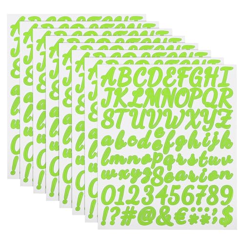 QUARKZMAN 672 Stück 8 Blätter Buchstaben aufkleber, Selbstklebende Nummern Klebebuchstaben Vinyl Wasserdichte für Schriftzug aufkleber Wunschtext Adressnummer DIY Scrapbooking,Hellgrün QUARKZMAN 672 Stück 8 Blätter Buchstaben aufkleber, Selbstklebende Nummern Klebebuchstaben Vinyl Wasserdichte für Schriftzug aufkleber Wunschtext Adressnummer DIY Scrapbooking,Hellgrün von QUARKZMAN
