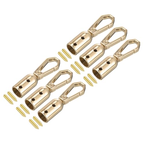 QUARKZMAN 6Stk Kordel Endkappe 8mm/0.32" Endkappe Trommel Perlen Endstücke Schnur mit Schrauben Suche für Tassel Schmuck Herstellung Tasche Riemen Basteln Gold von QUARKZMAN