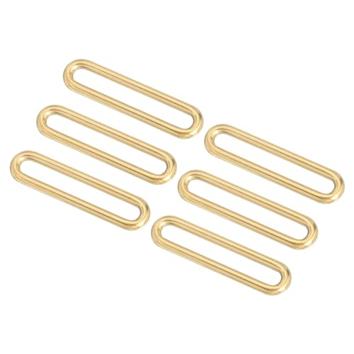 QUARKZMAN 6Stk Metall Ringe Schnalle für Tasche Gürtel Riemen Bastelarbeiten Heimwerken Zubehör Gold Oval Ring 50mm Innendurchmesser von QUARKZMAN