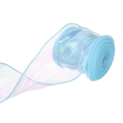 QUARKZMAN 6cm Breites Glitzerndes Durchsichtiges Verdrahtetes Organza-Band Pastell Chiffon-Bänder 9m Himmelblau zum Geschenke Verpacken, Blumensträuße, Hochzeitstorten-Schleifen QUARKZMAN 6cm Breites Glitzerndes Durchsichtiges Verdrahtetes Organza-Band Pastell Chiffon-Bänder 9m Himmelblau zum Geschenke Verpacken, Blumensträuße, Hochzeitstorten-Schleifen von QUARKZMAN