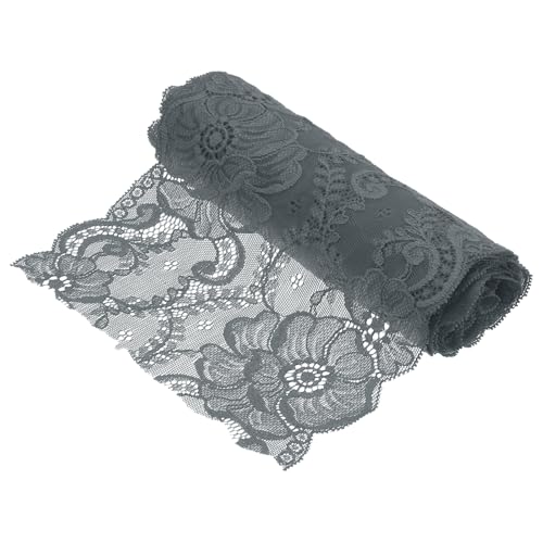 QUARKZMAN 7,1 Zoll breites 3 Yard Spitzenband mit floralem Muster in Dunkelgrau für DIY-Bastelarbeiten, Geschenkverpackungen, Blumensträuße, Hochzeitsdekoration und Näharbeiten QUARKZMAN 7,1 Zoll breites 3 Yard Spitzenband mit floralem Muster in Dunkelgrau für DIY-Bastelarbeiten, Geschenkverpackungen, Blumensträuße, Hochzeitsdekoration und Näharbeiten von QUARKZMAN
