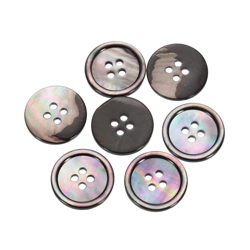QUARKZMAN 7 Stück Natürliche Muschelknöpfe, 4-Loch Perlmuttknöpfe 20mm Nähknöpfe Nähhandwerk Knöpfe für Hemd Nähen DIY Handwerk Dekoration, Schwarz QUARKZMAN 7 Stück Natürliche Muschelknöpfe, 4-Loch Perlmuttknöpfe 20mm Nähknöpfe Nähhandwerk Knöpfe für Hemd Nähen DIY Handwerk Dekoration, Schwarz von QUARKZMAN