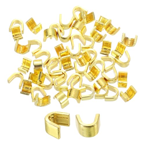 QUARKZMAN 70 Stück Reißverschluss-Schieberhalter, 5mm U-Form-Top-Stopper für geschlossene Reißverschlüsse zum Austausch von Taschen, Mänteln, Jacken, Rucksäcken, Gold von QUARKZMAN