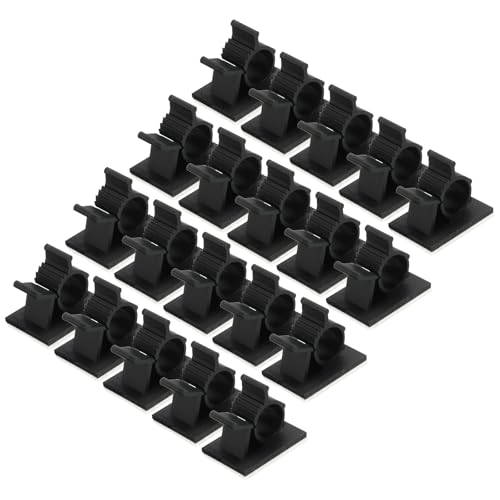 QUARKZMAN 75 Stück Kabelclips, 10-13mm Durchmesser Selbstklebende Nylon Kabelhalter, Verstellbare Kabelmanagement-Organizer-Klemme für PC Schreibtisch Büro, Schwarz von QUARKZMAN