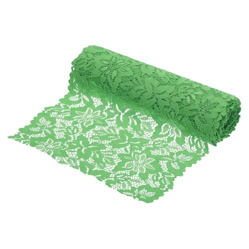 QUARKZMAN 8,5 Zoll breites 5 Yard Spitzenband Blumenmuster Dunkelgrünes Spitzenband Spandex und Nylon Spitzenband zum Nähen, Basteln, Geschenkverpacken, Hochzeitsdekoration von QUARKZMAN