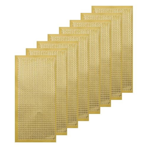 QUARKZMAN 8 Bögen Gold Glitzer Kunst Aufkleber Abziehbilder 3D Ketten Linie Metallic Sticker Holografisch Selbstklebend für Scrapbook DIY Dekoration von QUARKZMAN