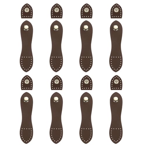 QUARKZMAN 8 Sets Lederdruckknöpfe Dunkelbraun zum Annähen von Leder-Geldbörsen-Tab-Verschlüssen für Geldbörsen, Taschenherstellung, Handyzubehör, Jacken, Notizbücher DIY-Handwerk von QUARKZMAN