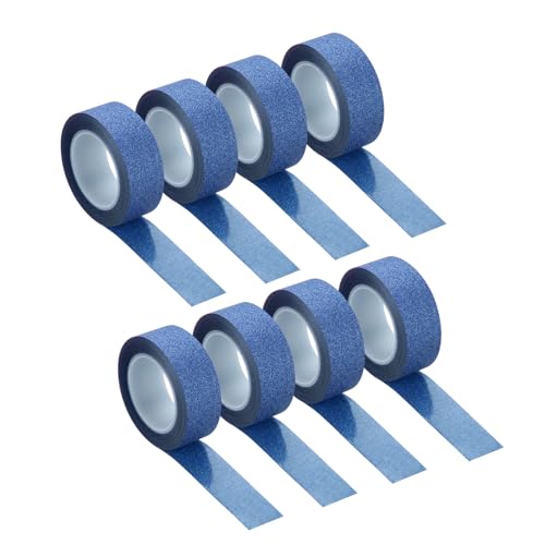 QUARKZMAN 8 Stück 0,6 Zoll x 11 Yards Glitzer Washi Tape Dunkelblau Bastelband Glitzer Klebeband Dekoratives Band Selbstklebend für Festivaldekoration Scrapbooking, Planer, DIY von QUARKZMAN