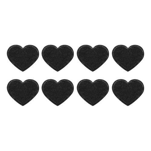 QUARKZMAN 8 Stück Eisen auf Herz Patches, Aufnäher auf kleine Herz bestickte Patches, dekorativer Reparatur Patch Applikation für DIY Handwerk Rucksäcke Taschen Hüte Kleidung, 40mm Schwarz QUARKZMAN 8 Stück Eisen auf Herz Patches, Aufnäher auf kleine Herz bestickte Patches, dekorativer Reparatur Patch Applikation für DIY Handwerk Rucksäcke Taschen Hüte Kleidung, 40mm Schwarz von QUARKZMAN