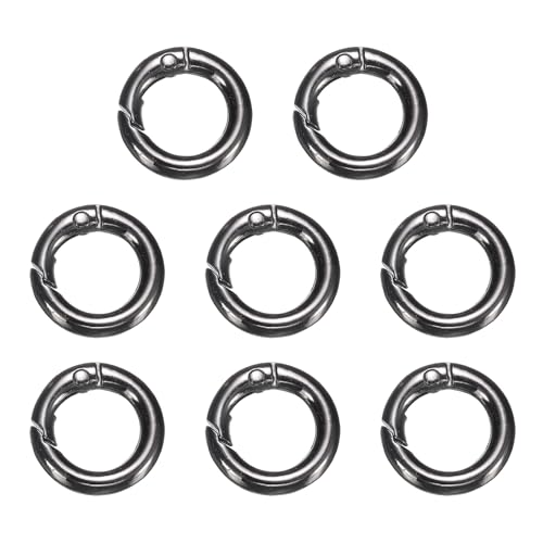 QUARKZMAN 8 Stück Frühling O Ring Clip, Metall Feder Verschluss Schlüsselring, 20mm / 3/4-Zoll Runder Schlüsselanhänger Schnappverschluss Zubehör für Geldbörse Schultertasche, Gunmetal QUARKZMAN 8 Stück Frühling O Ring Clip, Metall Feder Verschluss Schlüsselring, 20mm / 3/4-Zoll Runder Schlüsselanhänger Schnappverschluss Zubehör für Geldbörse Schultertasche, Gunmetal von QUARKZMAN