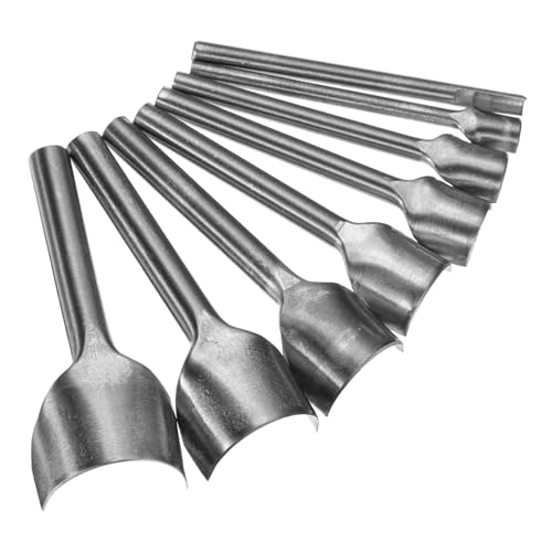 QUARKZMAN 8 Stück Halbrund Lederstanze, 5mm-40mm, Leder Cutter Bogen Kurve, Gürtel End Cutter, Karbonstahl Halbkreis Stanze Werkzeug von Riemen, Gürtel, Geldbörse und Tasche von QUARKZMAN