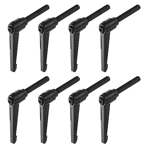 QUARKZMAN 8 Stück Klemmhebel Griff M10 x 60mm Außengewinde Schraube, Aluminiumlegierung Verstellbare Handgriffe Spannhebel für Werkzeugmaschinen Schweißgeräte Druckgeräte, Schwarz von QUARKZMAN