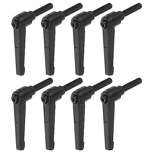 QUARKZMAN 8 Stück Klemmhebel Griff M8 x 32mm Außengewinde Schraube, Aluminiumlegierung Verstellbare Handgriffe Spannhebel für Werkzeugmaschinen Schweißgeräte Druckgeräte, Schwarz von QUARKZMAN