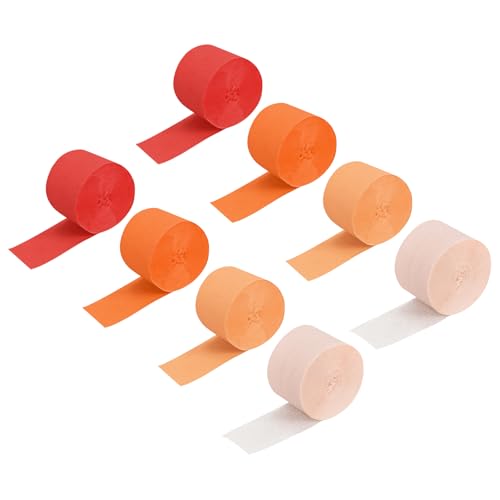 QUARKZMAN 8 Stück Krepppapier Farbmischung, 250m x 5cm Floristen Krepp Papier Bunt für Handwerke, Party, Schulpapier, Blumen DIY (Hellapricot, Pfirsich, Schokolade, Dunkelbraun) von QUARKZMAN