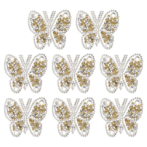 QUARKZMAN 8 Stück Schmetterling Strass Patches Schmetterling zum Aufbügeln Strass Applikationen Patches für Kleidungsreparatur Dekoration, 4x4,5cm, Gelb QUARKZMAN 8 Stück Schmetterling Strass Patches Schmetterling zum Aufbügeln Strass Applikationen Patches für Kleidungsreparatur Dekoration, 4x4,5cm, Gelb von QUARKZMAN