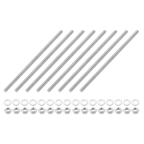 QUARKZMAN 8 Stück Vollgewinde-Stange, M6 x 150mm 201 Edelstahl Rechtsgewinde-Stangen mit Muttern und Unterlegscheiben Vollgewinde-Stangenstange für Klemmen, Hänger und U-Bolzen QUARKZMAN 8 Stück Vollgewinde-Stange, M6 x 150mm 201 Edelstahl Rechtsgewinde-Stangen mit Muttern und Unterlegscheiben Vollgewinde-Stangenstange für Klemmen, Hänger und U-Bolzen von QUARKZMAN