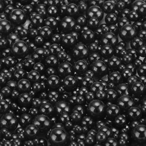 QUARKZMAN 800 Stück Faux Perlen zum Basteln, 3-8mm Ohne Loch ABS Runde Perlen für Vasenfüller, Schmuckherstellung, Vasenfüller, Kosmetikboxen, DIY-Teile, Tischstreuung, Wohnkultur, Schwarz QUARKZMAN 800 Stück Faux Perlen zum Basteln, 3-8mm Ohne Loch ABS Runde Perlen für Vasenfüller, Schmuckherstellung, Vasenfüller, Kosmetikboxen, DIY-Teile, Tischstreuung, Wohnkultur, Schwarz von QUARKZMAN